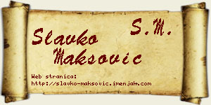 Slavko Maksović vizit kartica